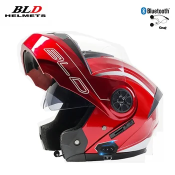 Высококачественный полнолицевый шлем BLD Bluetooth Four Seasons для мотокросса, модульный откидной шлем Casco Moto для мужчин и женщин, одобренный ЕЭК,