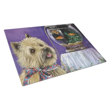 Разделочная доска Treasures PPP3252LCB Cairn Terrier Gone Fishing Стеклянная Большая, 12H x 16W, многоцветная