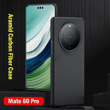 Чехол Funda для Huawei Mate 60 Pro Aramid Case 3D Ультратонкий и легкий Чехол Capa для Huawei Mate 60 Pro Case из Настоящего Углеродного Волокна Aramid Cover